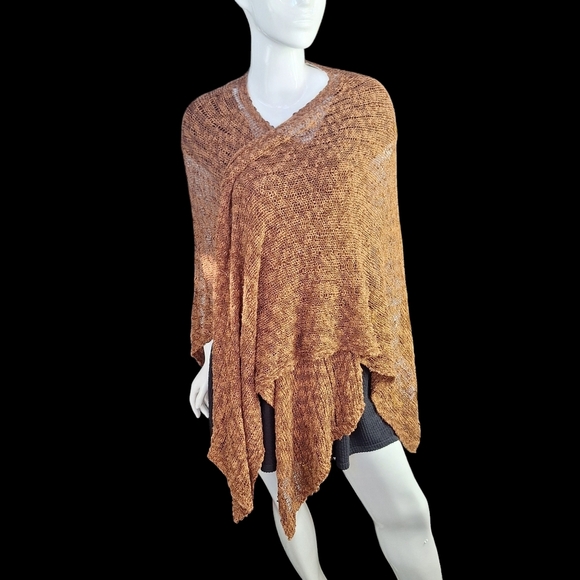 Cold Water Creek Open Front Sweater Cardigan Poncho Wrap Shawl Cape Cloak Sz O/S - Picture 4 of 15